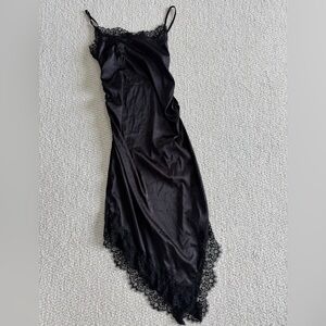Black Dress with Lace Trim
